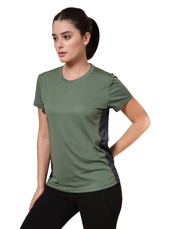 Gym Tshirt for Women Workout Dry Fit t Shirt Sports Tshirt Lightweight Round Neck Breathable Half Sleeve Activewear Mesh Running Yoga Tops for Woman